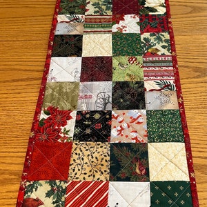 Christmas Quilted Table Runner, Handmade, 12 x 60, Table Topper image 10