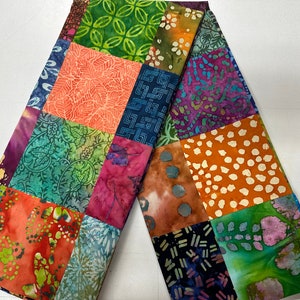 Handmade Batik Unfinished Quilt Top, Multi-Color, 36 x 45, Pieced Quilt Top image 4