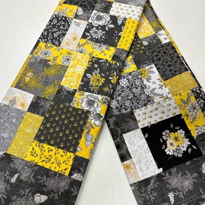 Unfinished Quilt Top, Grey & Yellow, 55 x 68, Quilt Tops for Sale image 4
