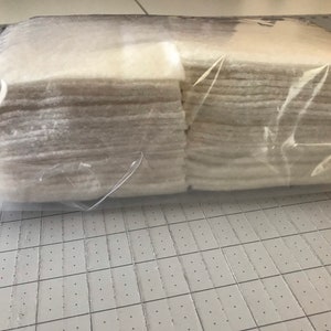 Set of 50 ~ 5" Precut Quilt Batting Squares, Rag Quilts, Hobbs Heirloom Batting