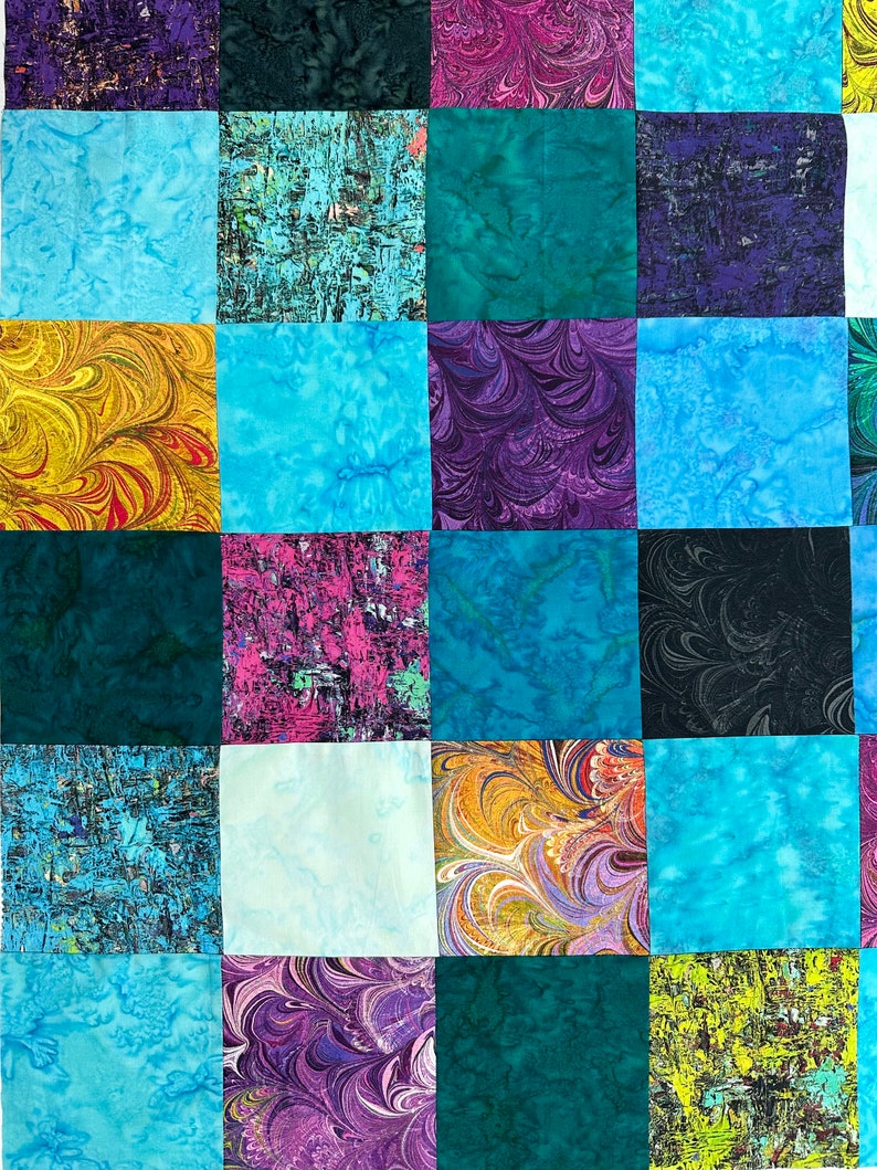 Handmade Quilt Top, Multi-Color, 36 x 45, Crib Size, Patchwork Quilt, Ready to Finish, Quilts for Sale image 7