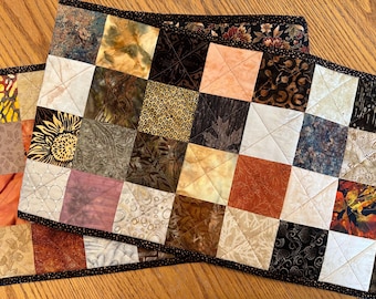 Fall Quilted Table Runner, Autumn Kitchen Dining Centerpiece Decor, 12x61