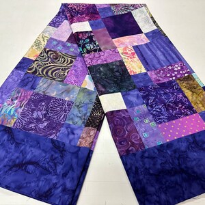 Unfinished Batik Quilt Top, 55 x 68, Purple, Quilt Tops for Sale image 3