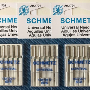 15 pieces, Schmetz Universal Sewing Machine Needles, Size #8