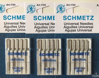 15 pieces, Schmetz Universal Sewing Machine Needles, Size #8