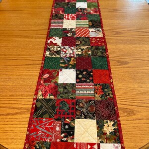 Handmade Christmas Runner, Christmas Decor, 12 x 60, Quilted Table Runner image 2