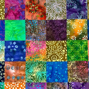 Handmade Batik Unfinished Quilt Top, Multi-Color, 36 x 45, Pieced Quilt Top image 8