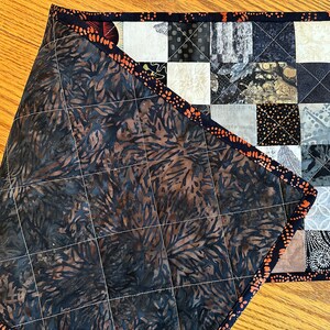 Quilted Table Runner, Black, Brown, Tan, 12 x 40, Handmade Custom Table Runner, Home Decor, Kitchen Decor, Housewarming Gift image 4