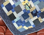 Lap Size Handmade Patchwork Quilt, 55" x 68", Homemade Quilts for Sale