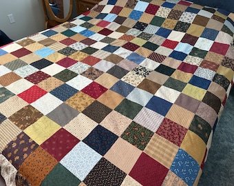 Handmade Queen Size Quilt Top, 72" x 85", Unfinished Quilt Top