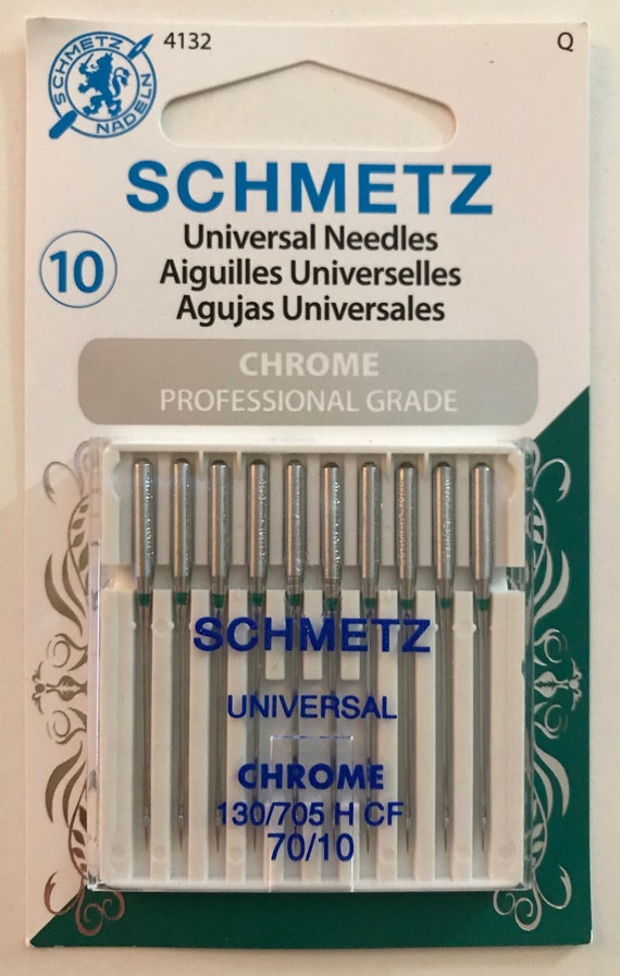 10 Schmetz Chrome Universal Sewing Machine Needles, 70/10 