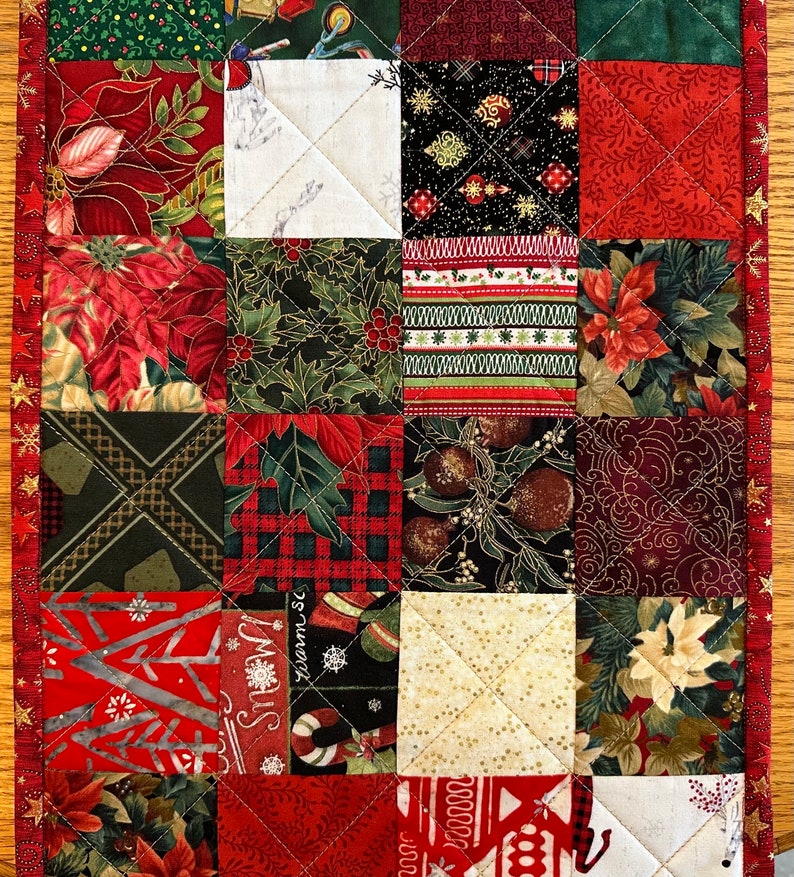 Handmade Christmas Runner, Christmas Decor, 12 x 60, Quilted Table Runner image 4