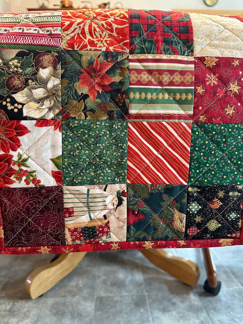 Handmade Christmas Runner, Christmas Decor, 12 x 60, Quilted Table Runner image 8