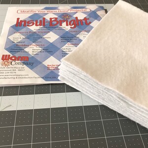 Twenty ~ 10" Squares Insul-Bright Insulated Batting Precut Squares for Pot Holders