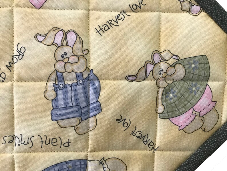 Easter Quilted Pot Holders with Bunnies Handmade Pot Holders Etsy