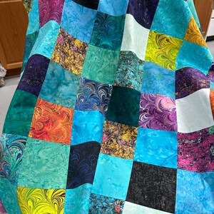 Handmade Quilt Top, Multi-Color, 36 x 45, Crib Size, Patchwork Quilt, Ready to Finish, Quilts for Sale image 1