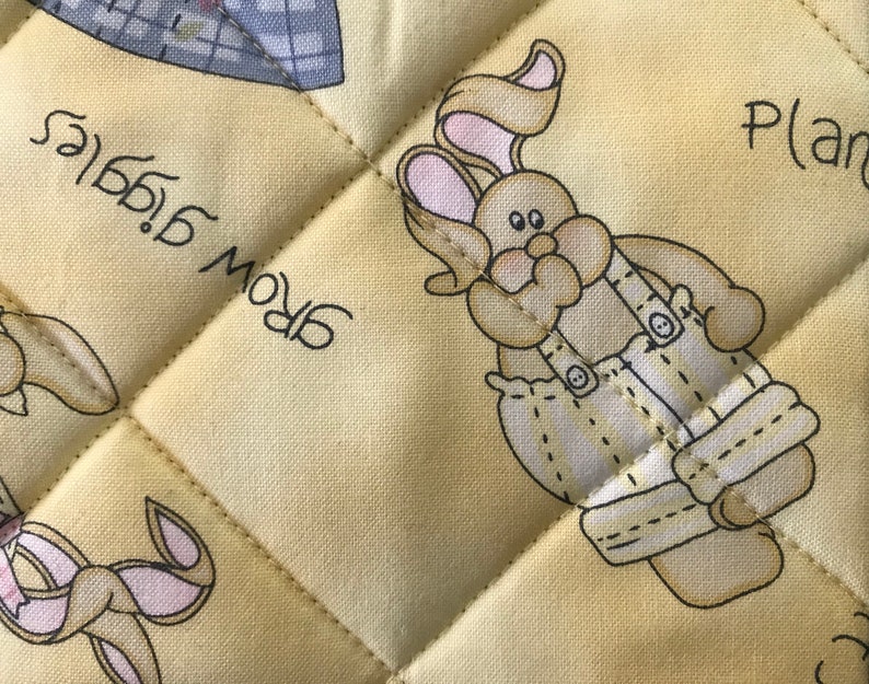 Easter Quilted Pot Holders with Bunnies Handmade Pot Holders Etsy