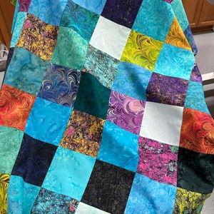 Handmade Quilt Top, Multi-Color, 36 x 45, Crib Size, Patchwork Quilt, Ready to Finish, Quilts for Sale image 10