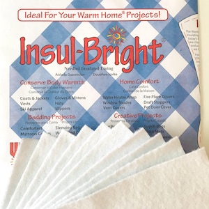 Ten ~ 9" Squares Insul-Bright Insulated Batting Precut Squares for Pot Holders