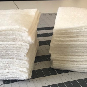 Set of 50 ~ 5" Precut Quilt Batting Squares, Rag Quilts, Hobbs Heirloom Batting