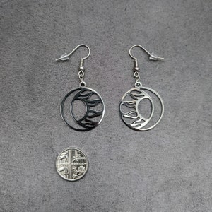 Sun and Moon Earrings, Sun Crescent Moon Earrings, Sun Moon Jewellery, image 4