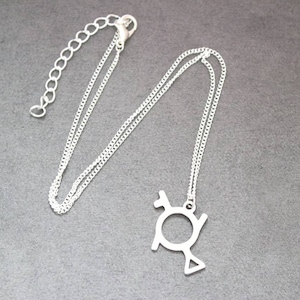 Gender Fluid Symbol Necklace, Pride Necklace, Gender Fluid Necklace, LGBTQ+ Necklace, Third Gender Necklace, Demi Girl Necklace