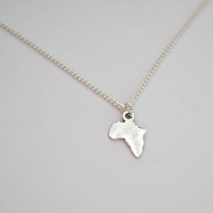 Africa Necklace, Silver Africa Necklace, Africa Choker, African Necklace, Africa Jewellery, Geography Necklace