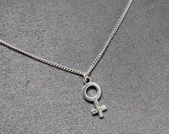 Female Symbol Necklace, Woman Symbol Necklace, Venus Symbol, Feminist Necklace, Feminist Symbol, Female Necklace