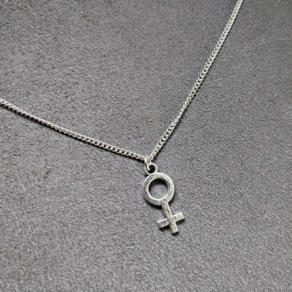 Collier symbole féminin, collier symbole femme, symbole de Vénus, collier féministe, symbole féministe, collier femme