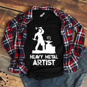 Heavy Metal Artist Blacksmith Unisex T Shirt, Historical Living History Reenactor Reenactment, Blacksmith Gift, Blacksmithing Smithy image 1