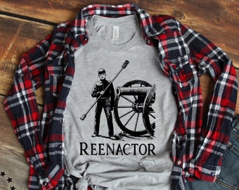 Civil War Cannon Reenactor Unisex T Shirt, Historical Reenactment, Living History, 19th Century, Military Reenactor
