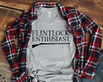 Flintlock Enthusiast Unisex T Shirt, Historical Reenactment Reenactor, Living History, Black Powder Shooting, Muzzleloader