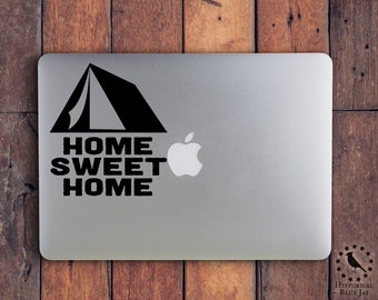 Tent Home Sweet Home Vinyl Decal - Arte mural - Calcomanía para vehículos - Calcomanía para computadora - Recreador - Recreación histórica