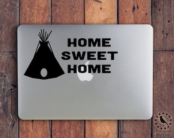 Tipi Home Sweet Home Vinyl Decal - Arte de pared - Calcomanía para vehículos - Calcomanía para computadora - Recreador - Recreación histórica