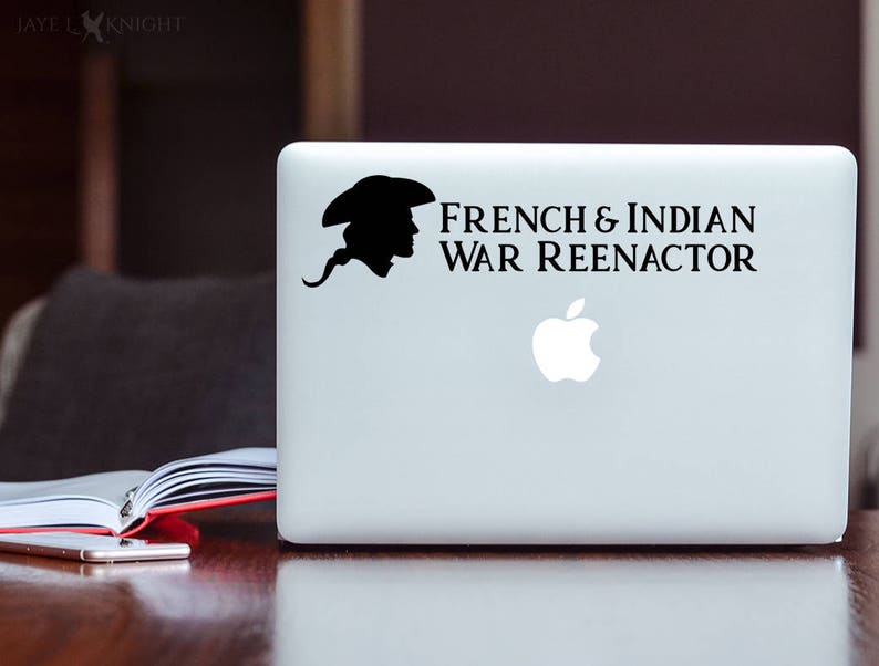 French and Indian War Reenactor Colonial Vinyl Decal Wall Art Vehicle Decal Computer Decal Reenactor Reenactment image 5