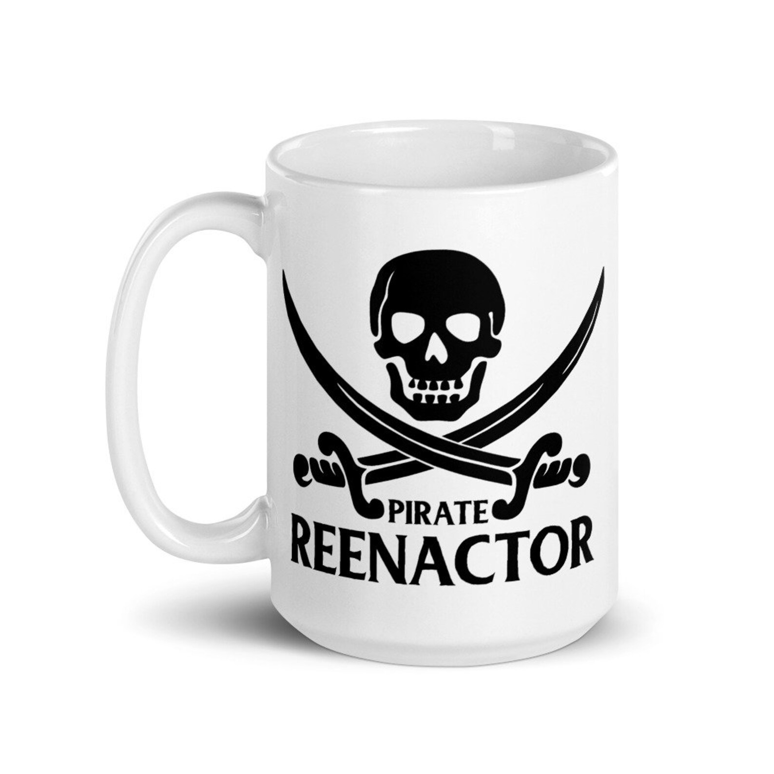 Pirate Reenactor Skull and Swords Coffee Mug, Reconstitution historique