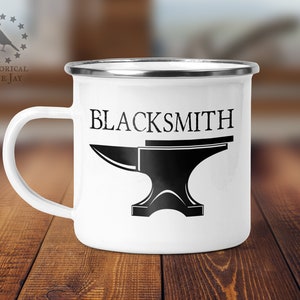 Blacksmith Anvil Enamel Camp Mug, Historical Reenactment Reenactor, Living History, SCA, Smithy image 1