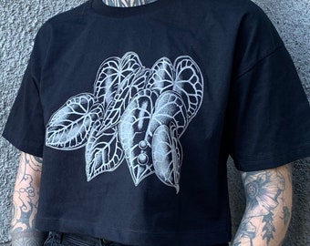 ANTHURIUM crop shirt . aroids botanical art silkscreen print