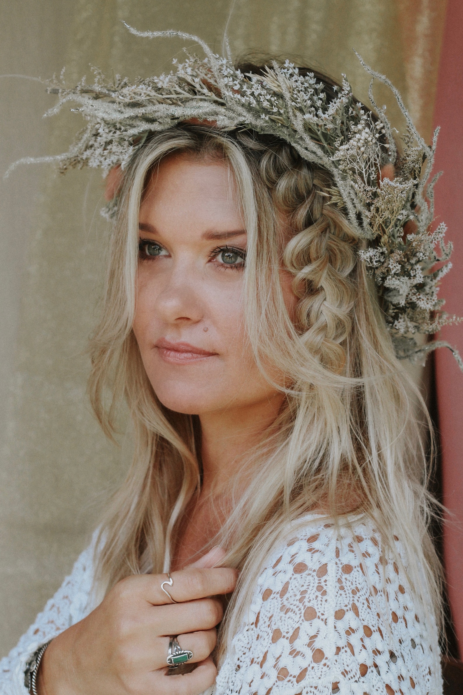 Wedding Hair Accessories Ideas for Boho Chic Brides, Forest Fairytale Hair Vrown Silver Sprigs and Bunny Tales