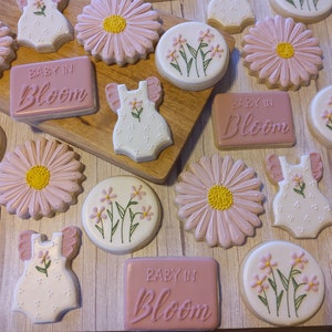 Baby in Bloom Floral Cookies - One Dozen