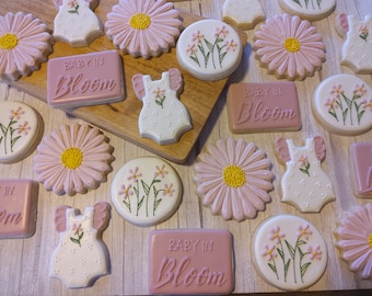 Baby in Bloom Floral Cookies - One Dozen
