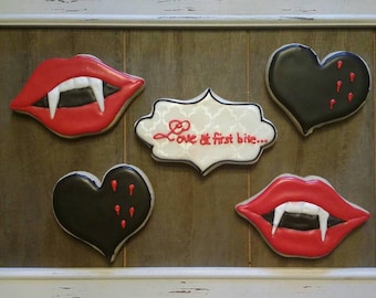 Love at First Bite - Halloween Cookies - One Dozen