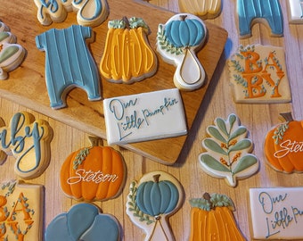 Our Little Pumpkin Baby Shower Cookies - One Dozen