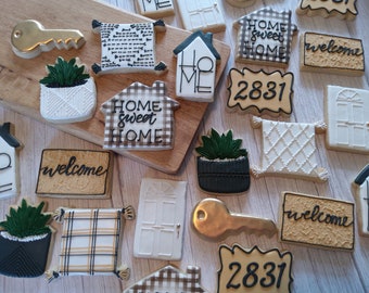 Custom Real Estate Cookies with Greenery - One Dozen