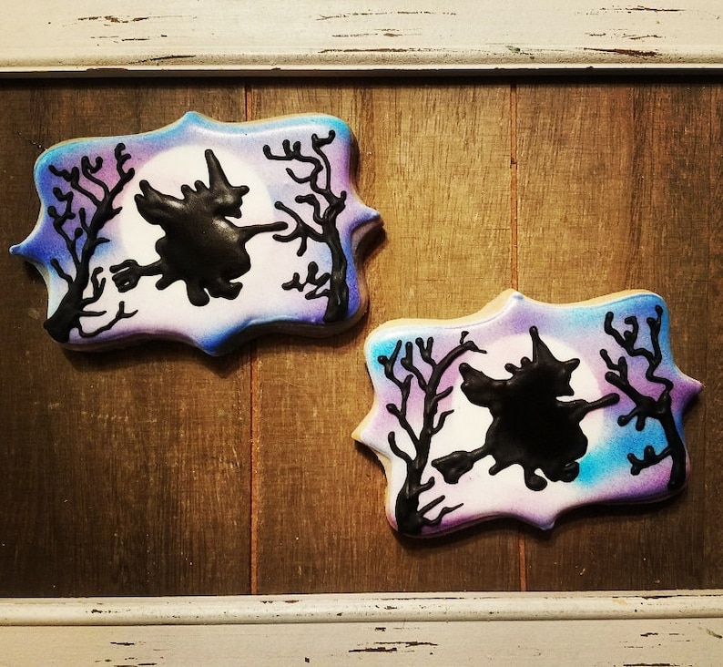 Witch Sihouette Cookies One Dozen image 1