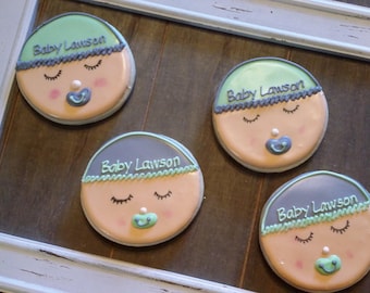 Baby Face Baby Shower Cookies