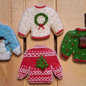 Ugly Christmas Sweater Cookies One Dozen - Etsy
