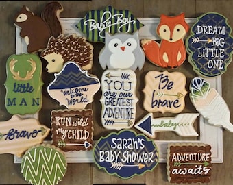 Woodland Animals  Baby Shower - Customizable - One Dozen your choice