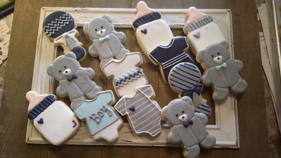baby shower cookies boy