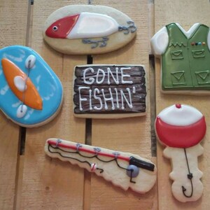 Camping, Fishing, Kayaking, Outdoor Cookies - One Dozen